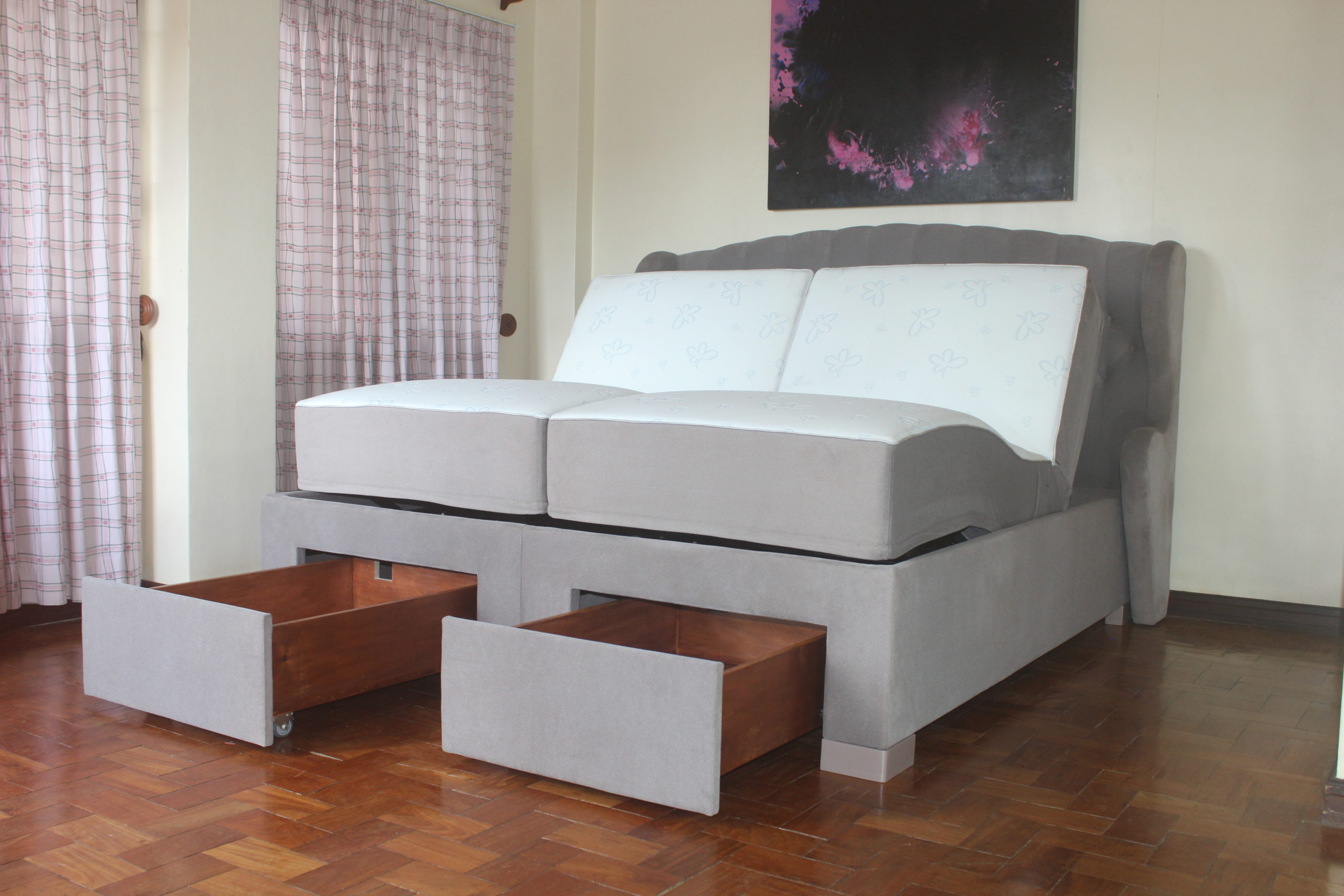 adjustable bed and mattress combo with storage